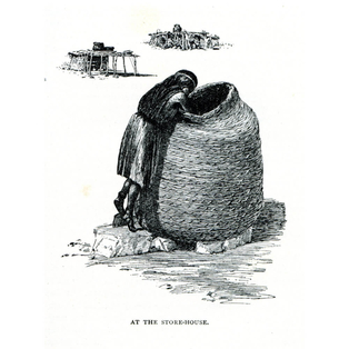 "At the store-house", illustrazione di Cora Slocomb in "An American Idyll"